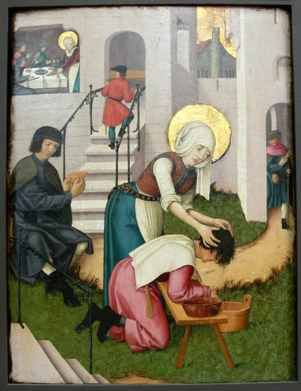 Die Barmherzigkeit der heiligen Verena. Tafelbild aus Ditzingen, 1521–1524, Landesmuseum Württemberg, Stuttgart.